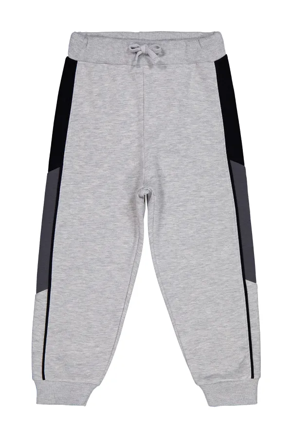 Pantalon de survêtement garçon, 10-13 ans, gris chiné - Lot