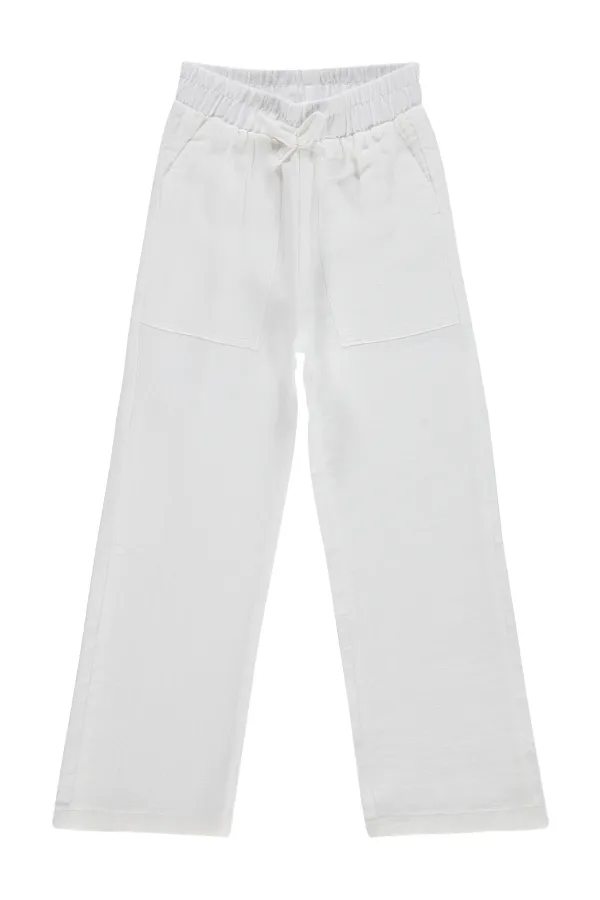 Kız Çocuk Pantolon 6-9 Yaş Beyaz - Paket