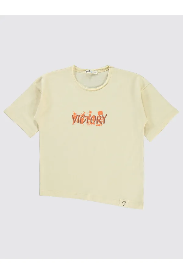 Erkek Çocuk Tişört 6-9 Yaş Bej - Paket