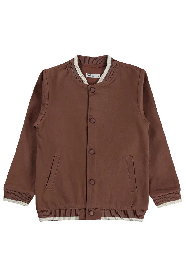Veste garçon, 10-13 ans, marron clair - Emballage