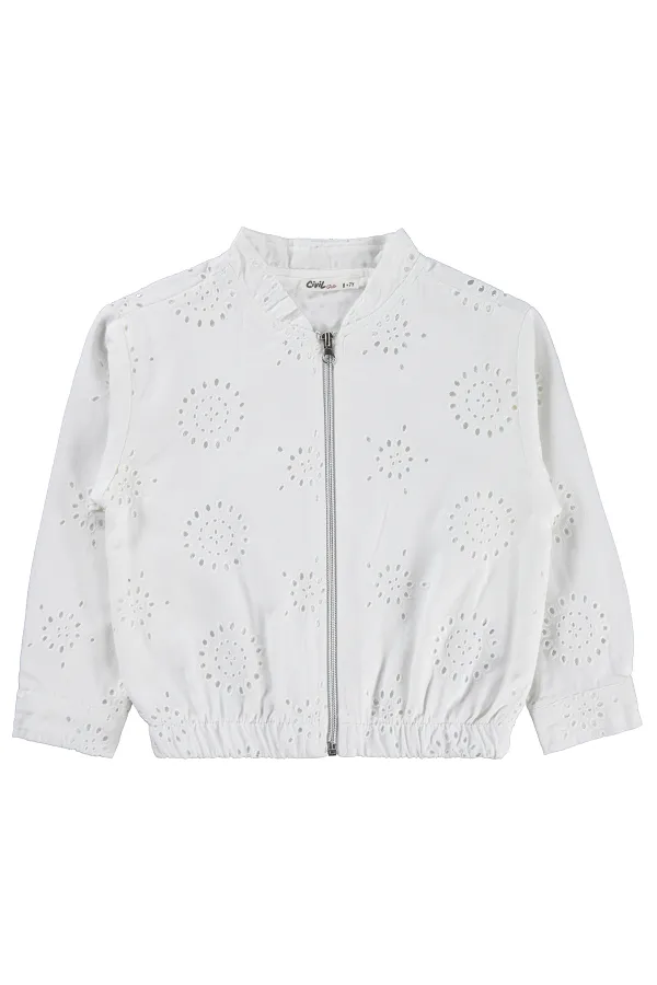 Kız Çocuk Ceket 6-9 Yaş Kırık Beyaz - Paket