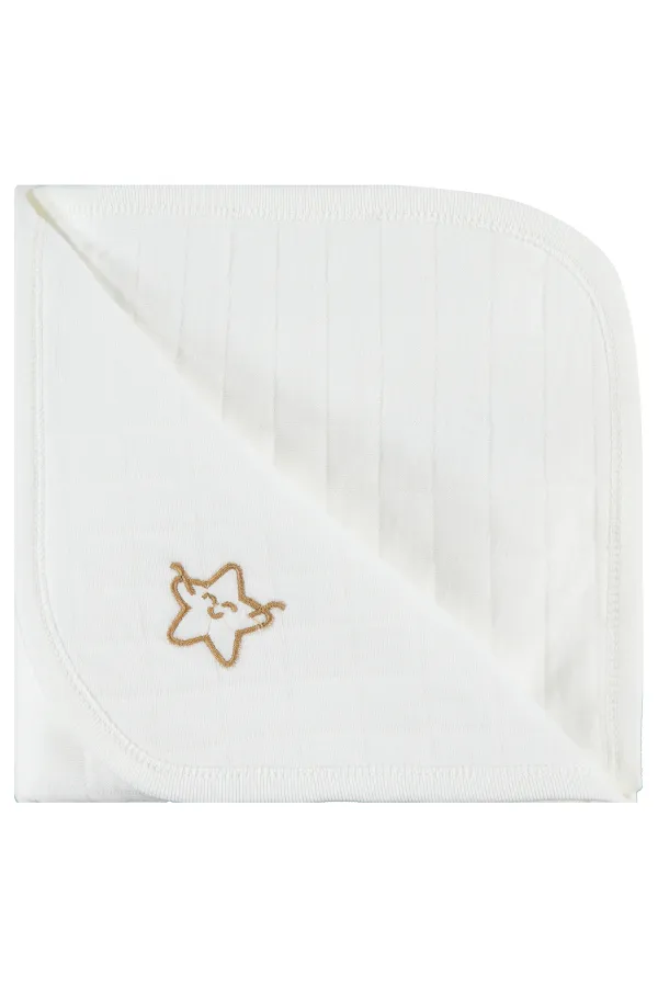 Ensemble couverture et lange pour bébé 0-24 mois, écru - Emballage