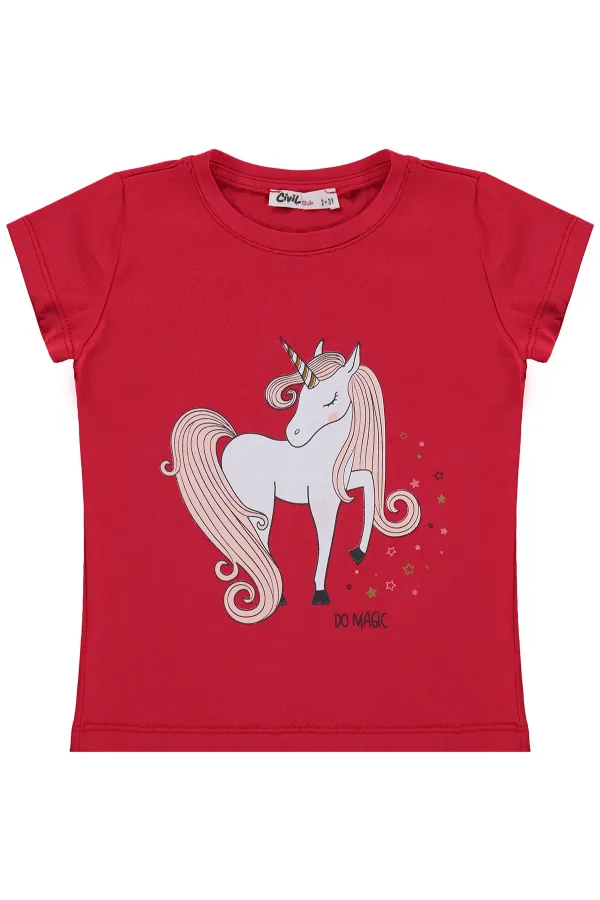 Lot de T-shirts rouges pour filles (2-5 ans)