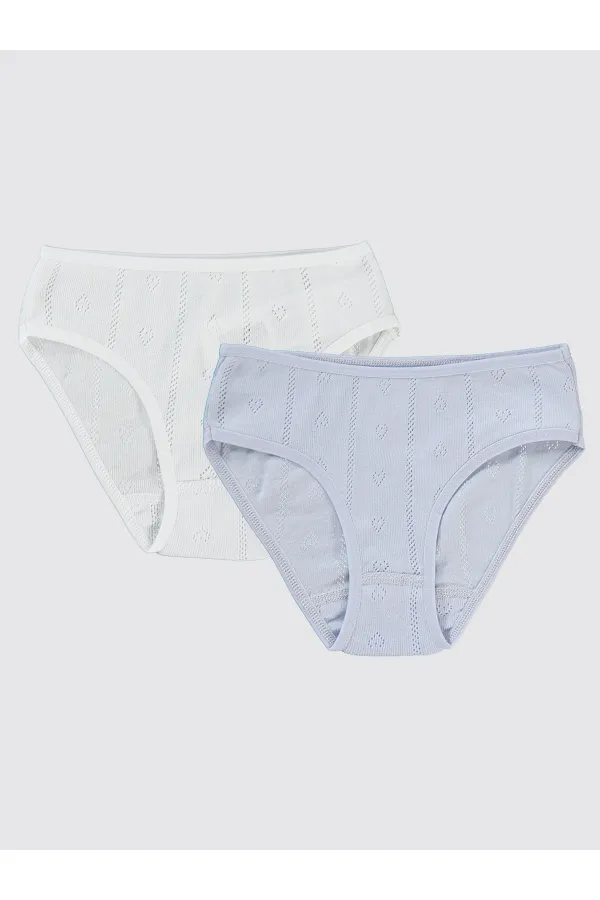 Girl Panties 2-9 Years White-Lilac - Package