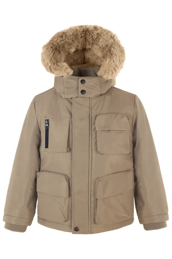 Erkek Çocuk Mont 6-9 Yaş Vizon - Paket