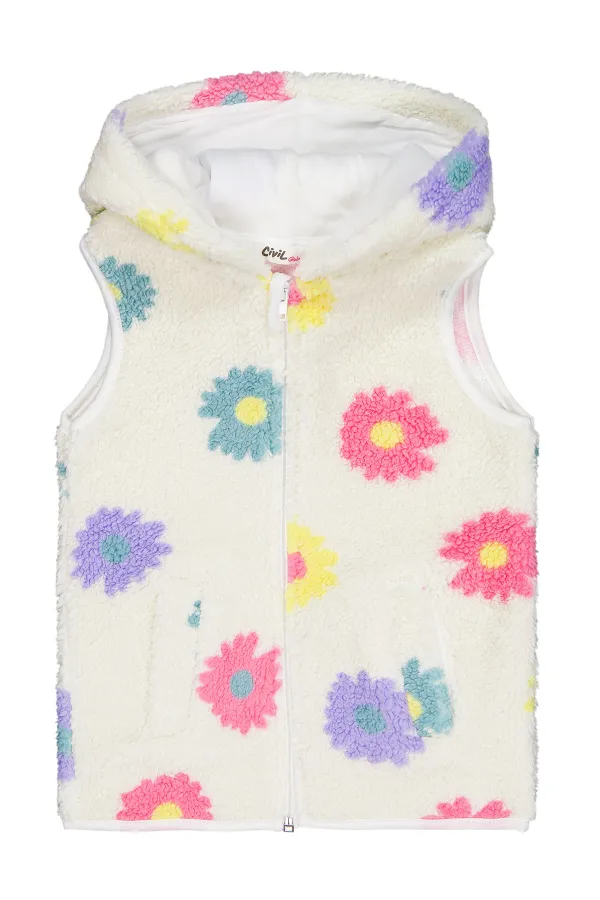 Kız Çocuk Yelek 2-5 Yaş Ekru - Paket