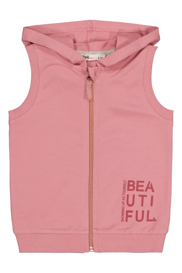 Kız Çocuk Yelek 2-5 Yaş Gül Kurusu - Paket