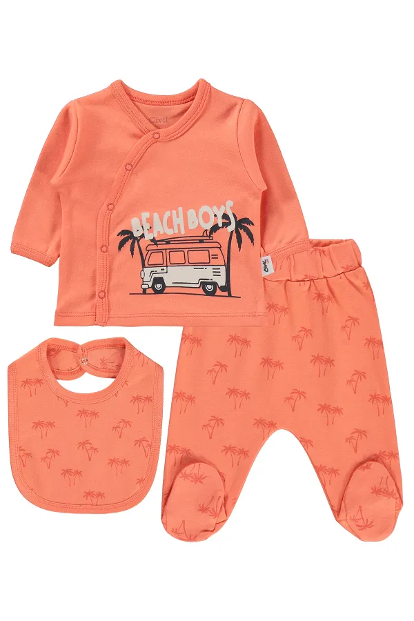 Baby Bodysuit Sets 0-24 Months Coral - Package