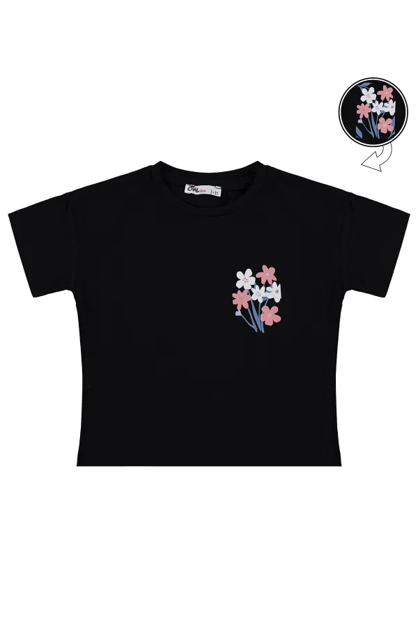Lot de t-shirts noirs pour filles, 2-5 ans