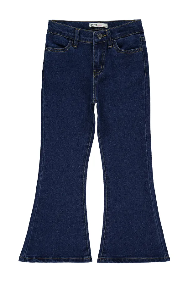 Pantalon bleu foncé pour fille de 10 à 13 ans - Emballage