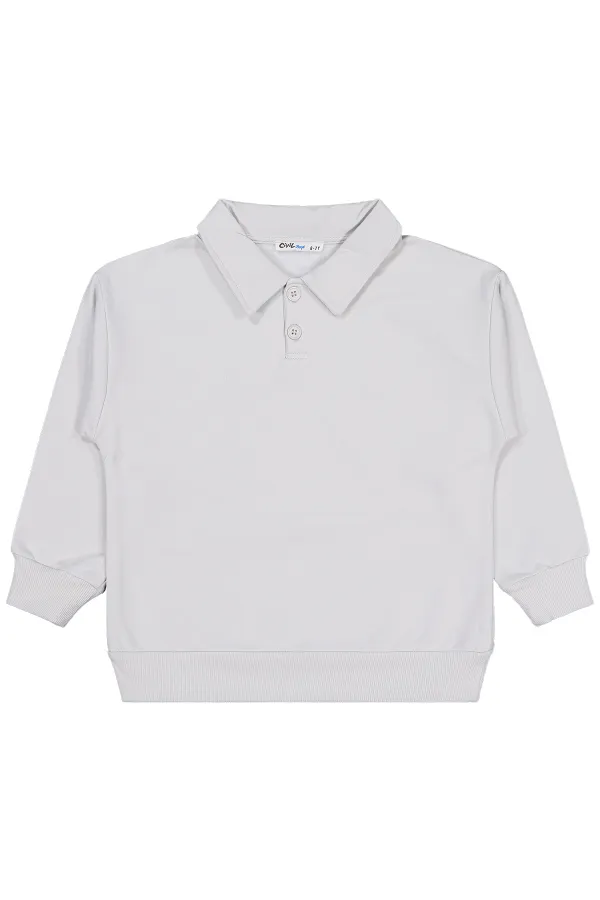 Erkek Çocuk Sweatshirt 10-13 Yaş Açık Gri - Paket
