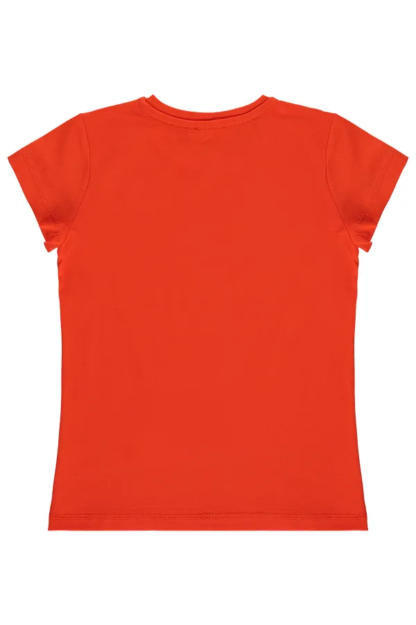 Girls' T-Shirt, Ages 6-9, Dark Orange - Pack