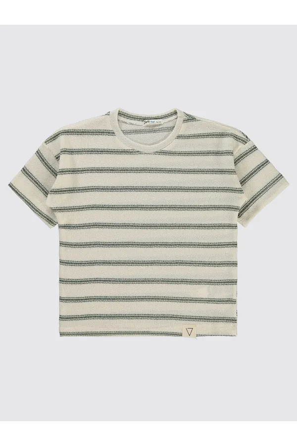 Lot de T-shirts kaki pour garçons de 6 à 9 ans