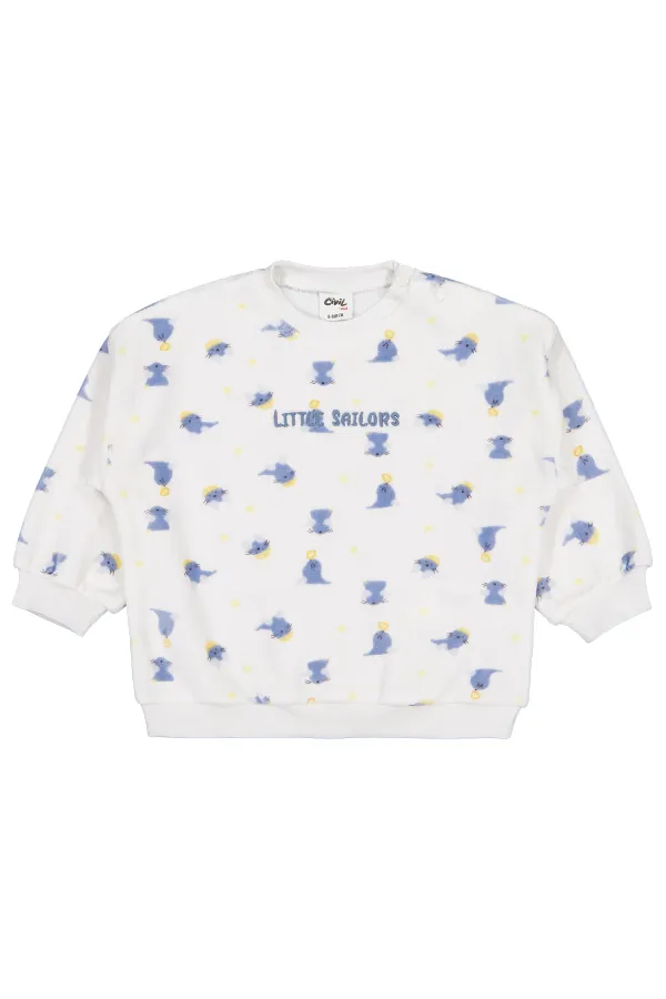 Sweat-shirt bébé 0-24 mois blanc cassé - Lot