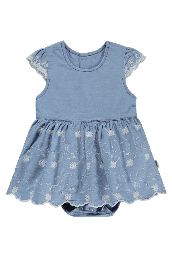 Combinaison et robe bébé 0-24 mois bleues - Ensemble