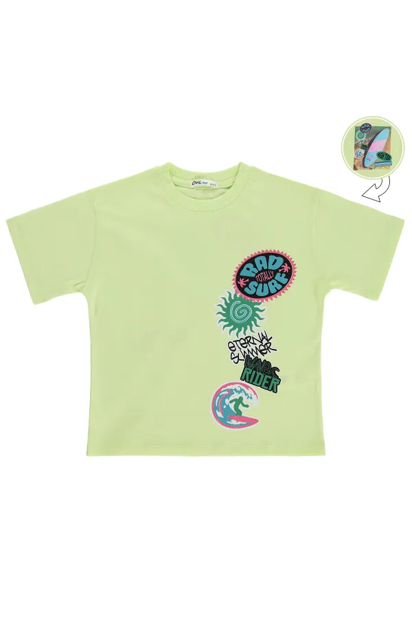 Erkek Çocuk Tişört 6-9 Yaş Fıstık Yeşil - Paket