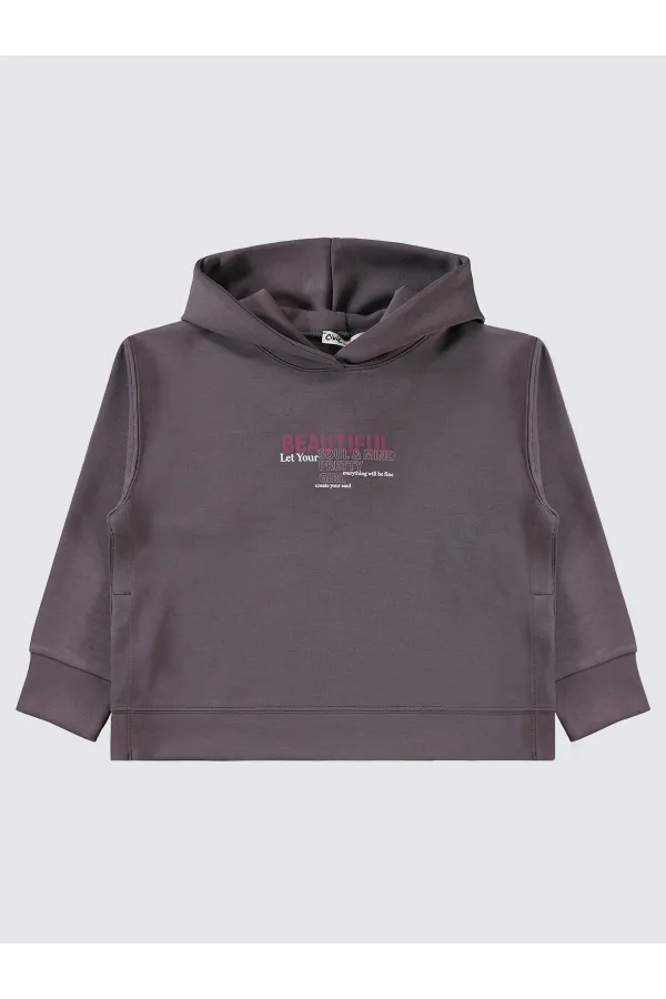 Kız Çocuk Sweatshirt 10-13 Yaş Açık Füme - Paket