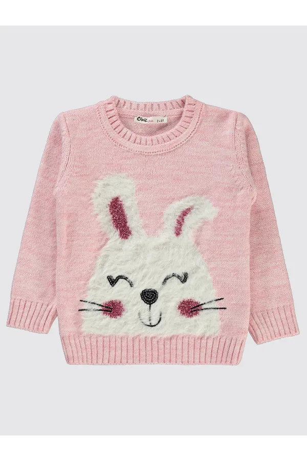 Pull rose pour fille de 2 à 5 ans - Emballage