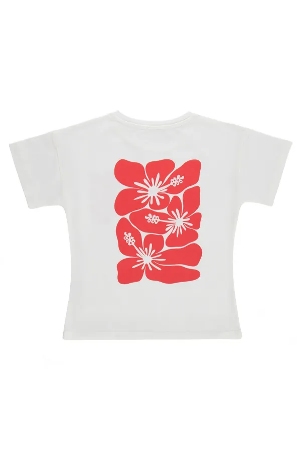 Kız Çocuk Tişört 6-9 Yaş Kırık Beyaz - Paket