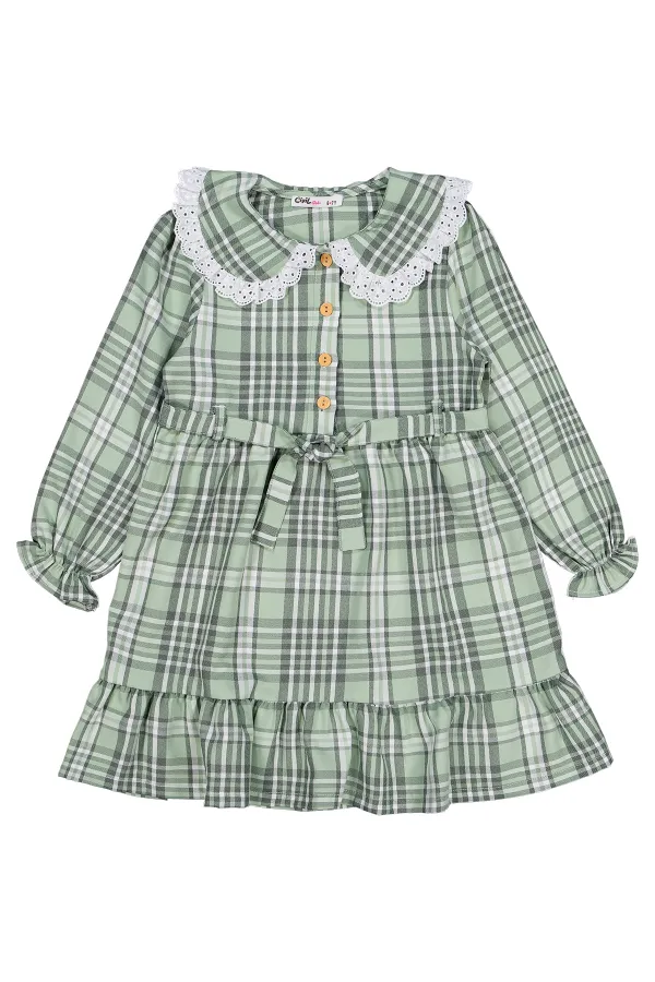 Girl's Vest and Dress 6-9 Years Green - Package