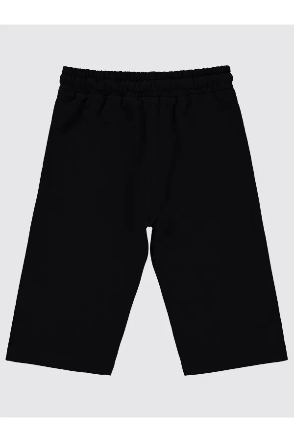 Kız Çocuk Kapri 6-9 Yaş Siyah - Paket