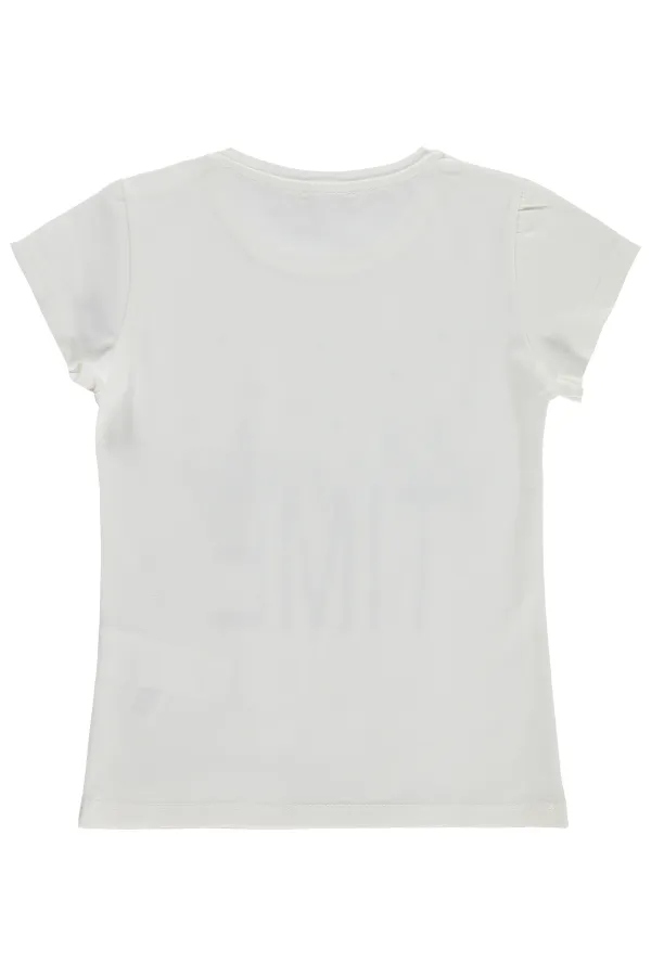 Kız Çocuk Tişört Km 6-9 Yaş Kırık Beyaz - Paket