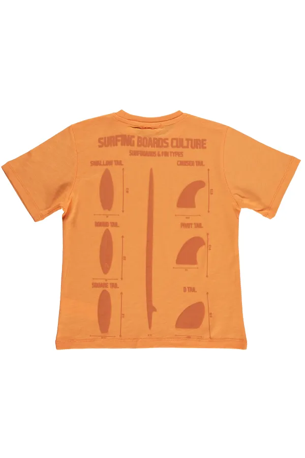T-shirt garçon, 6-9 ans, orange - Lot