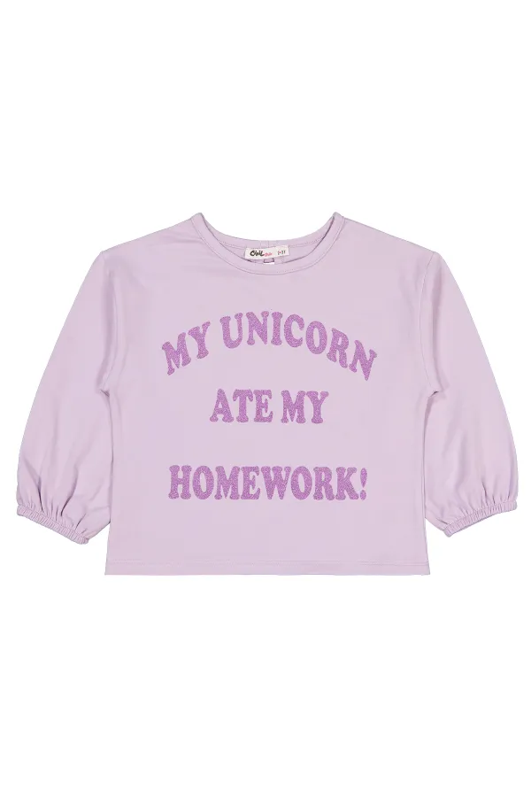 Kız Çocuk Sweatshirt 2-5 Yaş Lila - Paket