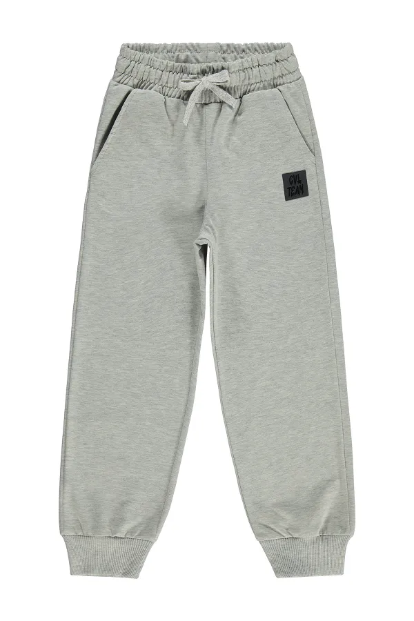 Pantalon de survêtement garçon, 6-9 ans, gris chiné - Lot