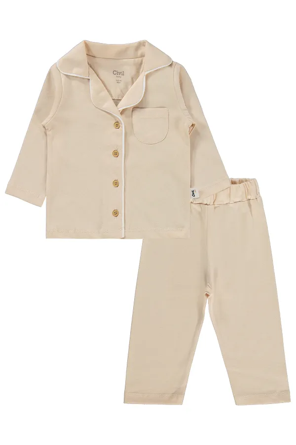 Baby Pajama Set 0-24 Months Tan - Package