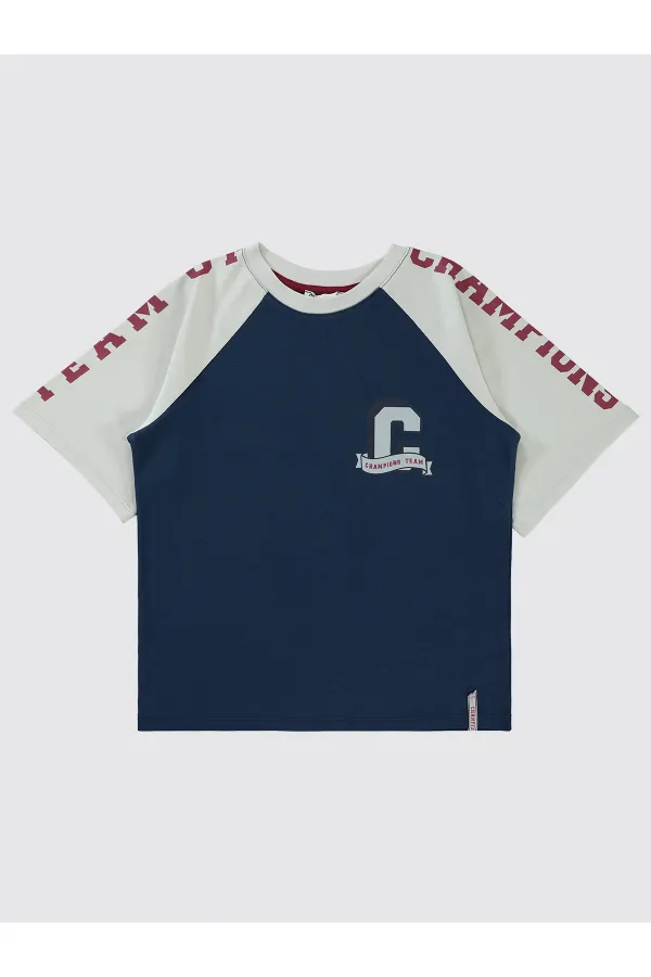 Lot de T-shirts bleu marine pour garçons de 6 à 9 ans