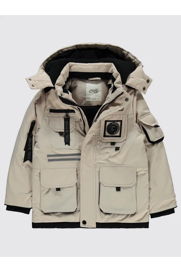 Erkek Çocuk Mont 10-13 Yaş Bej - Paket