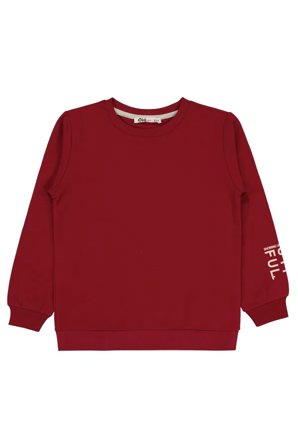 Girl's Sweatshirt 10-13 Years Old Dark Burgundy - Package