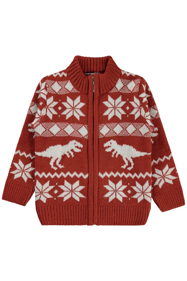 Erkek Çocuk Hırka 2-5 Yaş Koyu Bakır - Paket