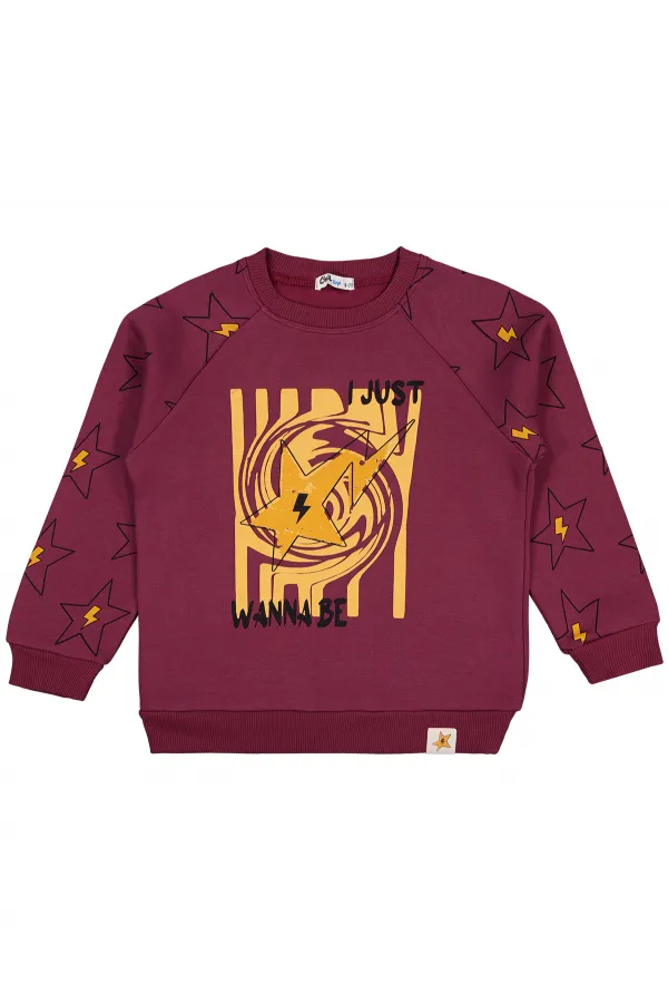 Boys Sweatshirt 6-9 Years Old Burgundy - Package