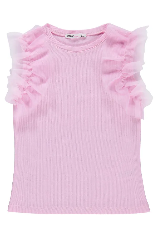 Kız Çocuk Tişört 6-9 Yaş Pembe - Paket