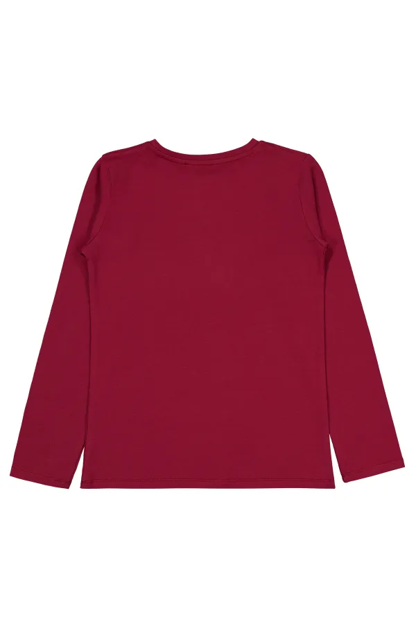 Sweat-shirt fille Km 10-13 ans Rouge bordeaux - Emballage