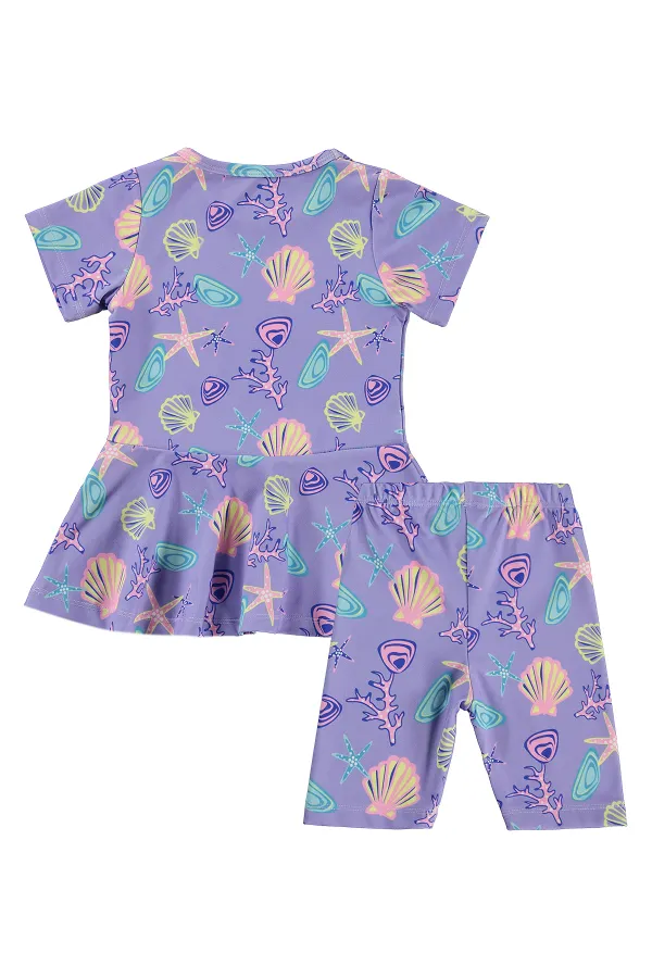 Ensemble maillot de bain fille lilas 6-13 ans - Emballage