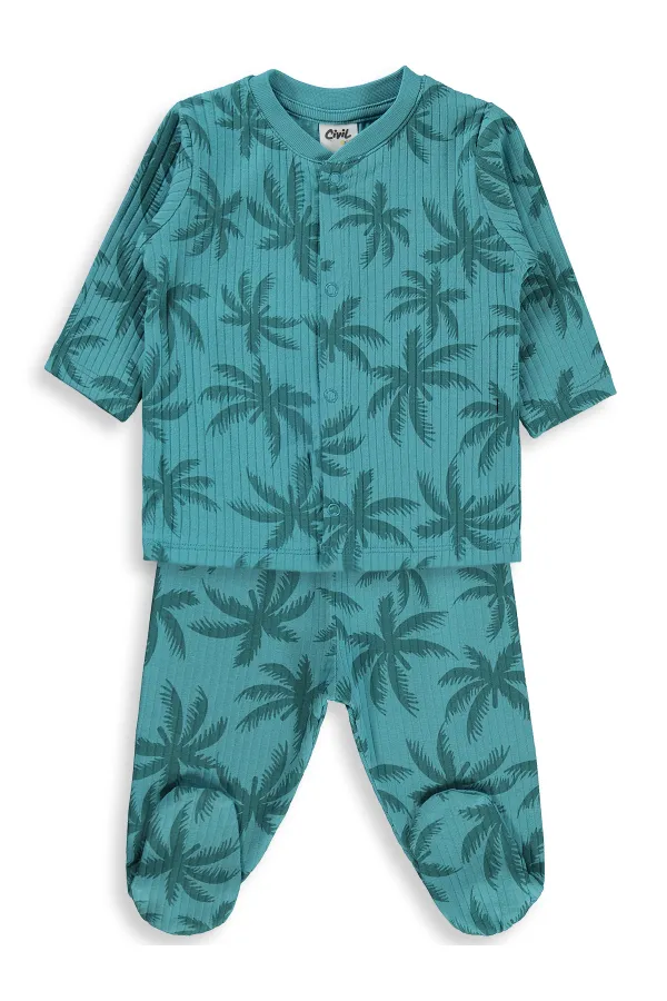 Bebek Pijama Takımı 0-24 Ay Petrol - Paket