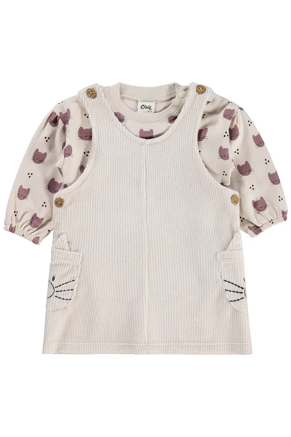 Combinaison et robe bébé 0-24 mois couleur pierre - Emballage