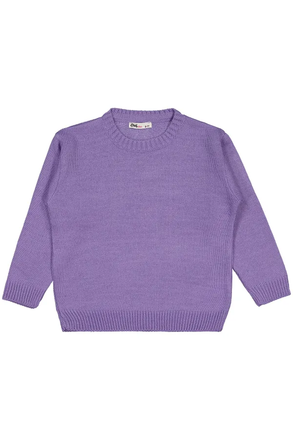 Kız Çocuk Kazak 6-9 Yaş Mor - Paket