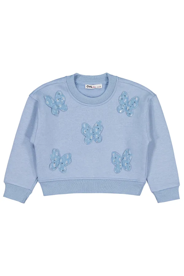 Kız Çocuk Sweatshirt 2-5 Yaş Mavi - Paket