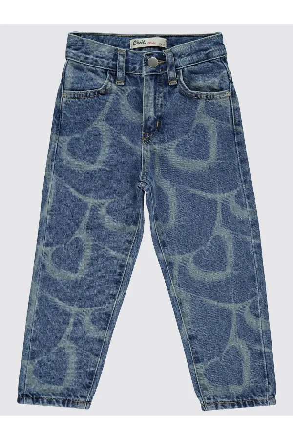 Pantalon bleu clair pour fille de 2 à 5 ans - Emballage