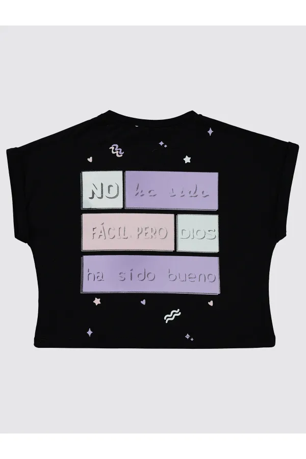 Girls T-Shirt 6-9 Years Old Black - Pack