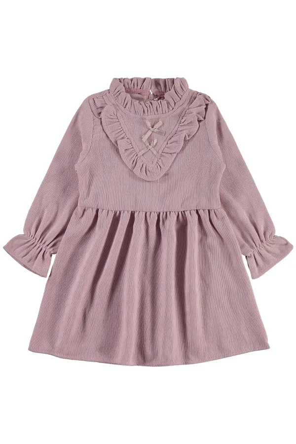 Kız Çocuk Jile ve Elbise 2-5 Yaş Açık Gül Kurusu - Paket