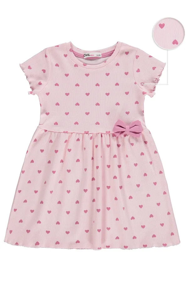 Kız Çocuk Jile ve Elbise 2-5 Yaş Pudra - Paket