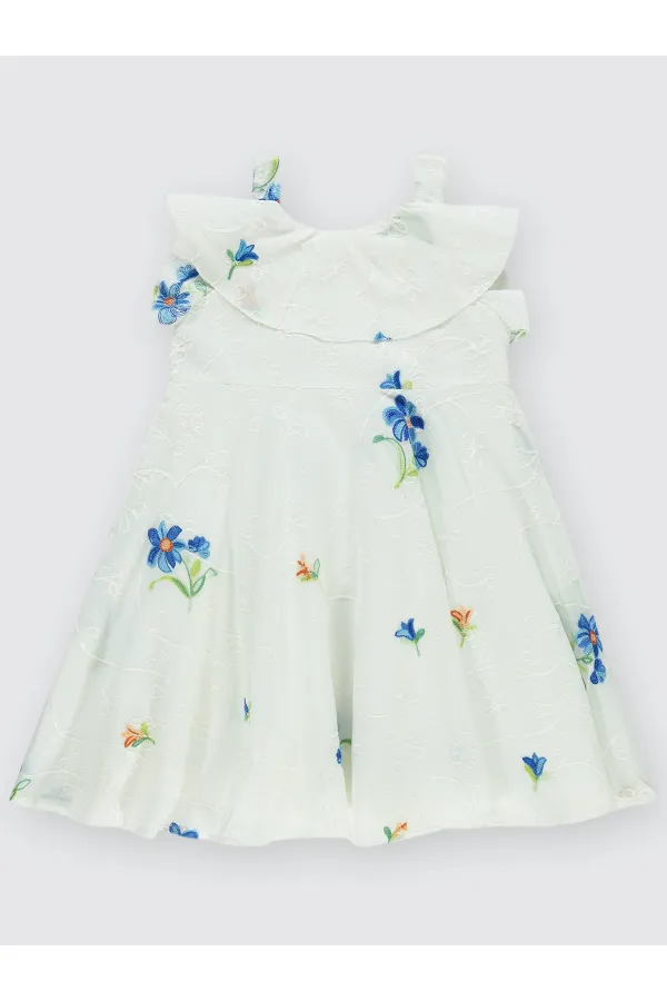 Kız Çocuk Jile ve Elbise 6-9 Yaş Ekru - Paket