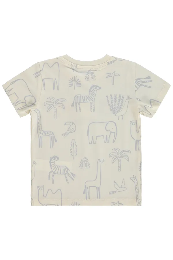 Erkek Çocuk Tişört 2-5 Yaş Ekru - Paket