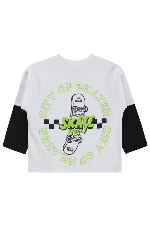 Erkek Çocuk Sweatshirt 2-5 Yaş Beyaz - Paket