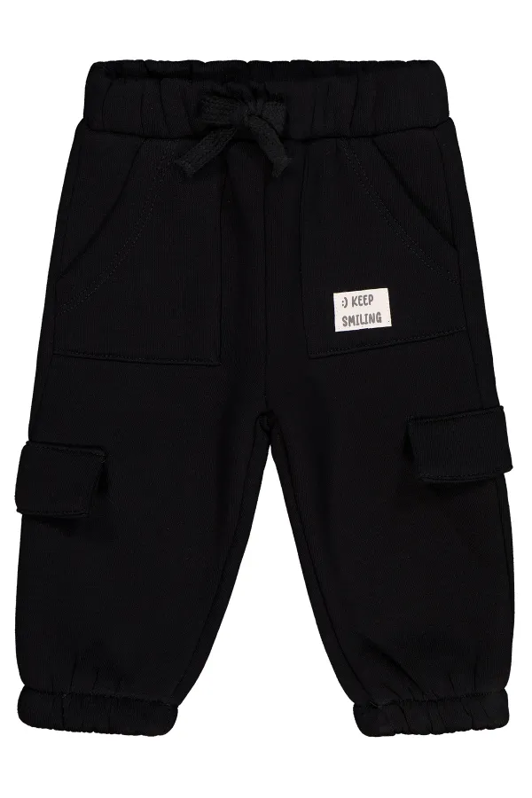 Baby Tracksuit Bottoms 0-24 Months Black - Pack